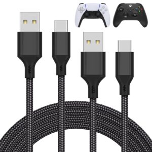 MENEEA 2 Pack 10FT Charger Charging Cable for PS5 Controller and Horizontal Stand for PS5 Console with 4-Port USB Hub