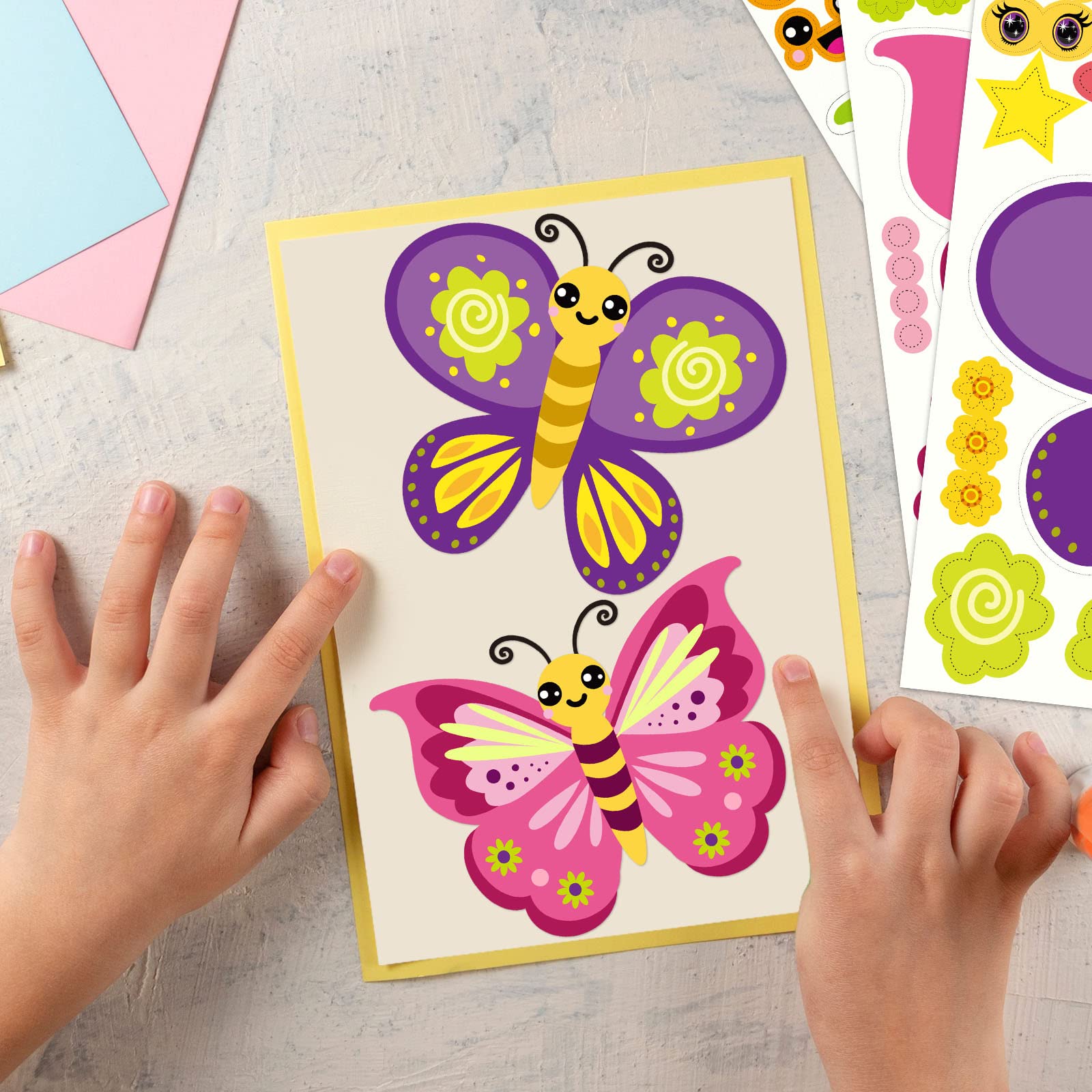 30 Pack Butterflies Stickers for Kids 5 Designs Butterfly Crafts Make a Face Stickers DIY Mix and Match Make Your Own Decals for Festival Gifts Rewards Arts Projects Party Favors Games School Summer