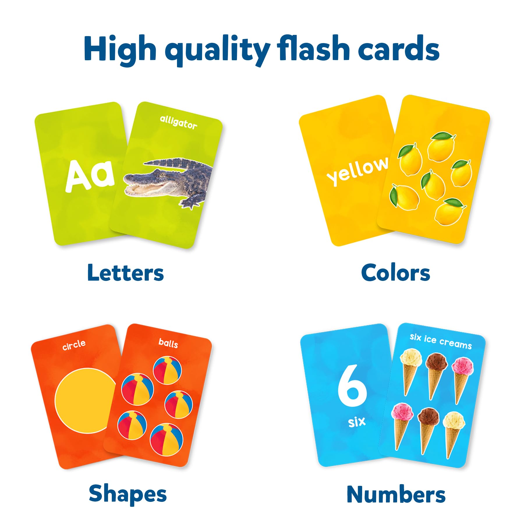 Skillmatics Thick Flash Cards for Toddlers - Letters, Numbers, Shapes & Colors, Montessori Toys & Games, Preschool Learning Activities and Toddler Toys for Kids 1, 2, 3, 4 Years