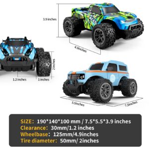 NiGHT LiONS TECH RC Cars for Kids 2WD Remote Control Car 2 Batteries Alloy Monster Trucks 60Mins Play Time Electric Toy Off-Road Crawler Gift for Boys and Girls