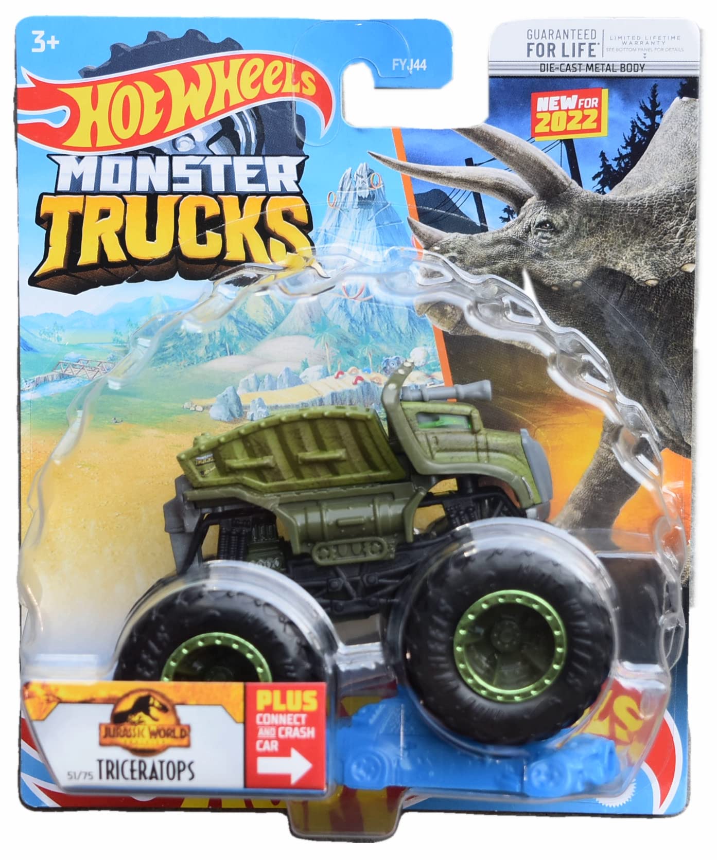 Hot Wheels Monster Trucks Triceratops - Plus Connect and Crash Car 51/75