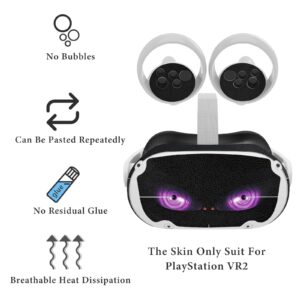 Geekria VR Headset & Controller Handle Skin Compatible with Oculus Meta Quest 2 Protective Cover, Protective Durable Scratch Resistant Quest 2 Sticker Purple Eyes