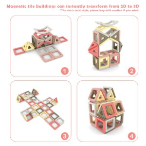 AOMIKS 173Pcs Magnetic Tiles 3D Mini Magnetic Blocks for Kids Educational Inspirational Learning & Creativity STEM Building Toys for Girls and Boys Ages 3 Years + Birthday Gift