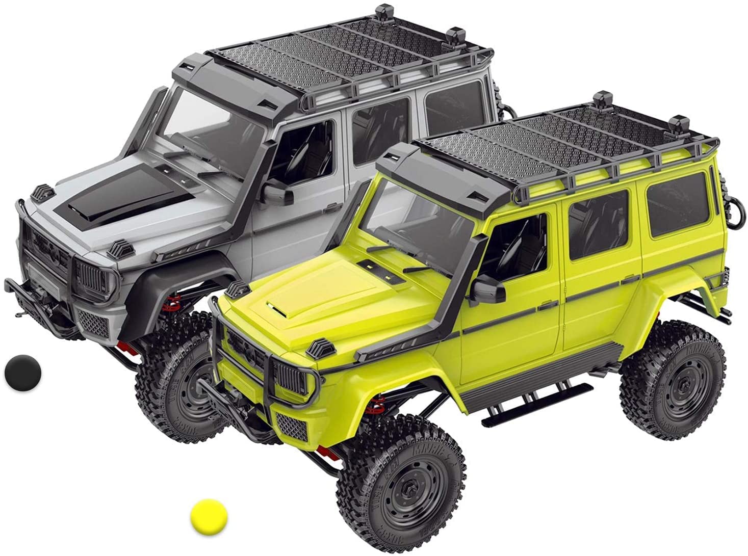 FMTStore R/C MN-86S | Upgrade Version 4WD 1/12 2.4G Remote Control Big G500 RC Car Rock Crawler Climbing Off Road Truck with Headlight RTR Vehicle Models for Kids and Adults - Matt Grey