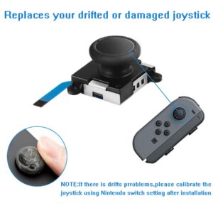 4-Pack 3D Replacement Gamepad Joystick Analog Thumb Stick with 4 Covers 4 Screws for Nintendo Switch Joy Con Controller Accessories