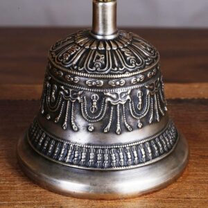 6.5" Tibetan Buddhist Meditation Bell and Dorje Set, Made in Nepal-100% Handmade Dharma Objects Copper Bell for Home Decoration for Meditation, Prayer, Reiki, Clarity, Focus, Healing Dorje Set