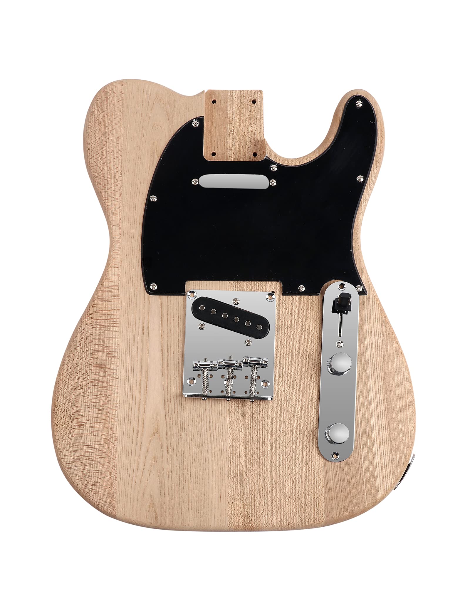 Fistrock DIY Electric Guitar Kit Beginner Kit 6 String Right Handed with Ash Body Hard Maple Neck Rosewood Fingerboard Chrome Hardware Build Your Own Guitar.