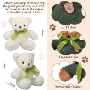 Zhanmai 12 Set Bear Stuffed Animal with Removable Clothes 12 Inch Cute Bears Soft Plush Toy Gift for Kids Boys Girls Baby Shower Birthday Party Favor Decoration Supplies