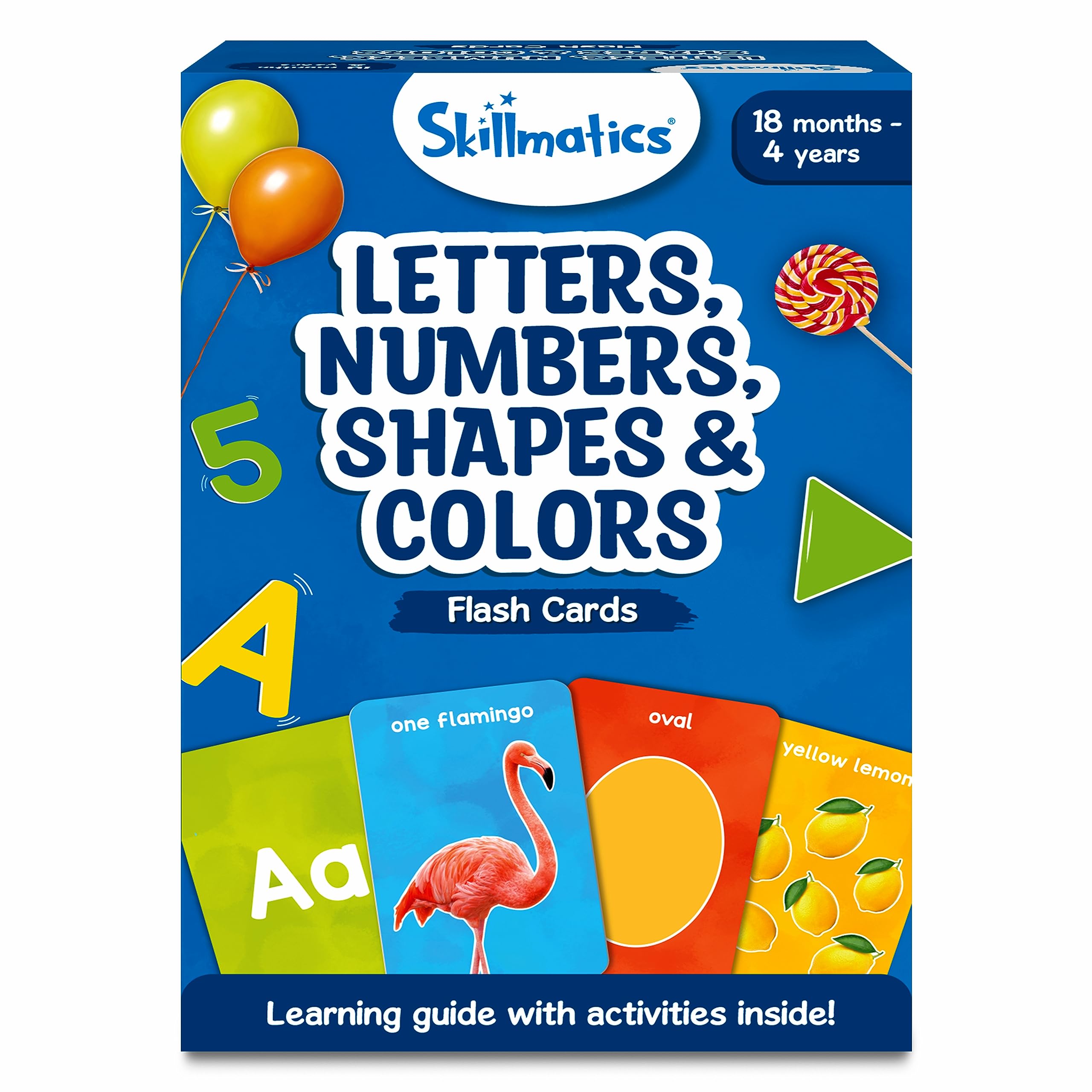 Skillmatics Thick Flash Cards for Toddlers - Letters, Numbers, Shapes & Colors, Montessori Toys & Games, Preschool Learning Activities and Toddler Toys for Kids 1, 2, 3, 4 Years