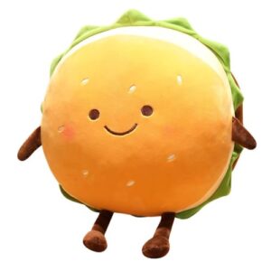 goylmc hamburger plush toy - hamburger stuffed toys - cute food plush pillow - room decor holiday birthday for kids boys girls (6")