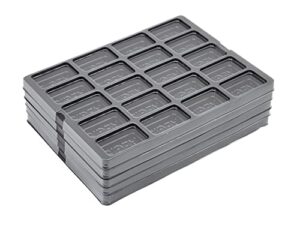 flying buffalo game piece counter trays (5-pack); war game and board game storage sorting organizers, aegis collection