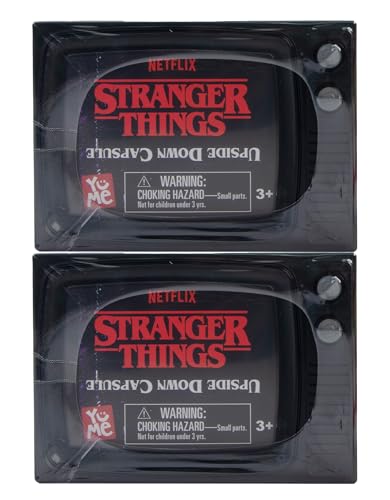 YuMe Official Netflix Stranger Things Surprise Upside Down Capsules Vintage Blind Box Action Figure 80's Collectible Gifts for Collectors Toys Merchandise (2Pk)