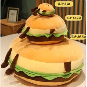 Goylmc Hamburger Plush Toy - Hamburger Stuffed Toys - Cute Food Plush Pillow - Room Decor Holiday Birthday for Kids Boys Girls (6")