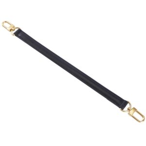 genuine leather plain strap replacement top handle leather strap for handbag (black, 26 in)