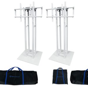 (2) Rockville RTP33-TV Pro Totem DJ Speaker/Lighting Stands w/Detachable TV Mount