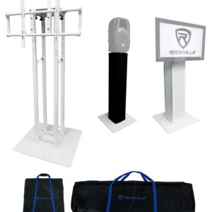 (2) Rockville RTP33-TV Pro Totem DJ Speaker/Lighting Stands w/Detachable TV Mount