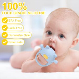 Never Drop Teething Toy for Babies 0-6 Month, Baby Chew Toys for Sucking Needs, Silicone Hand Pacifier for Breast Feeding, Car Seat Toy for Infants, BPA Free, Dust Free