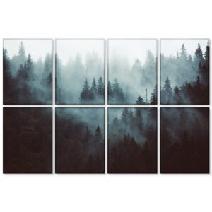 bubos 8 pack art acoustic panels soundproof wall panels,48x32inches sound absorbing panels,decorative acoustical wall panels, acoustic treatment for recording studio,adhesive included,fog forest