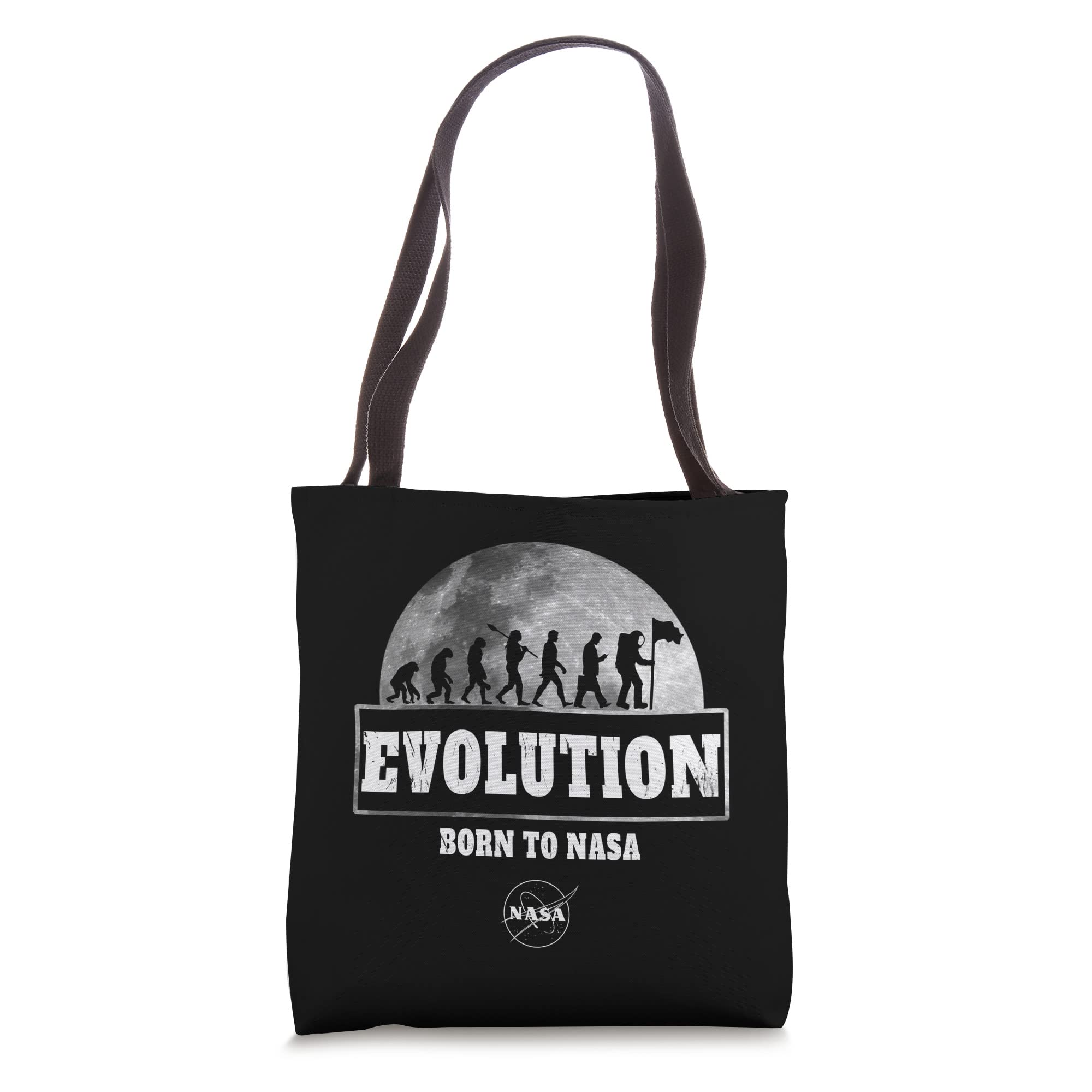 NASA Evolution Born to NASA Moon Insignia Logo Tote Bag