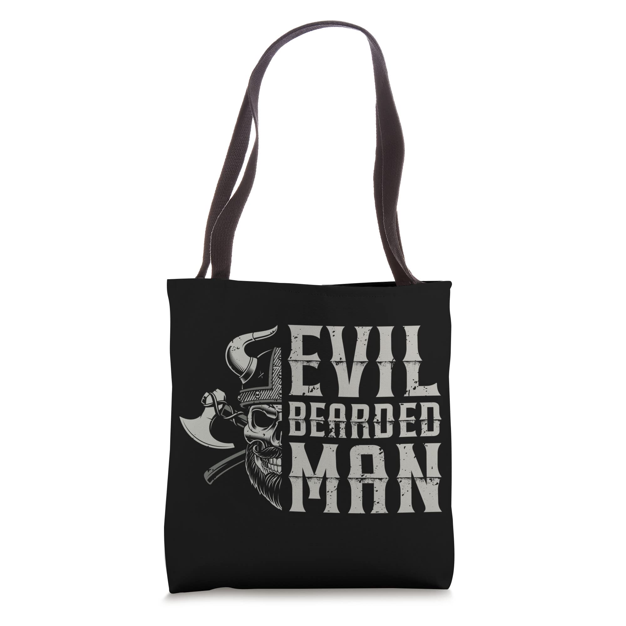 Evil Bearded Man Viking Ship Valkyrie Warrior Axe Tote Bag