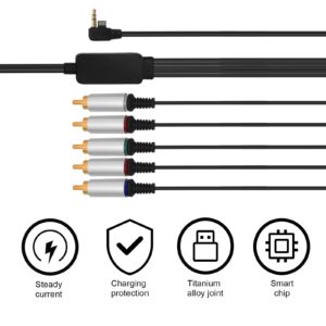 HDTV Component Cable, Audio Video HD AV Cable Compatible with Sony PSP 2000 PSP 3000 PSP2000 PSP3000-6ft