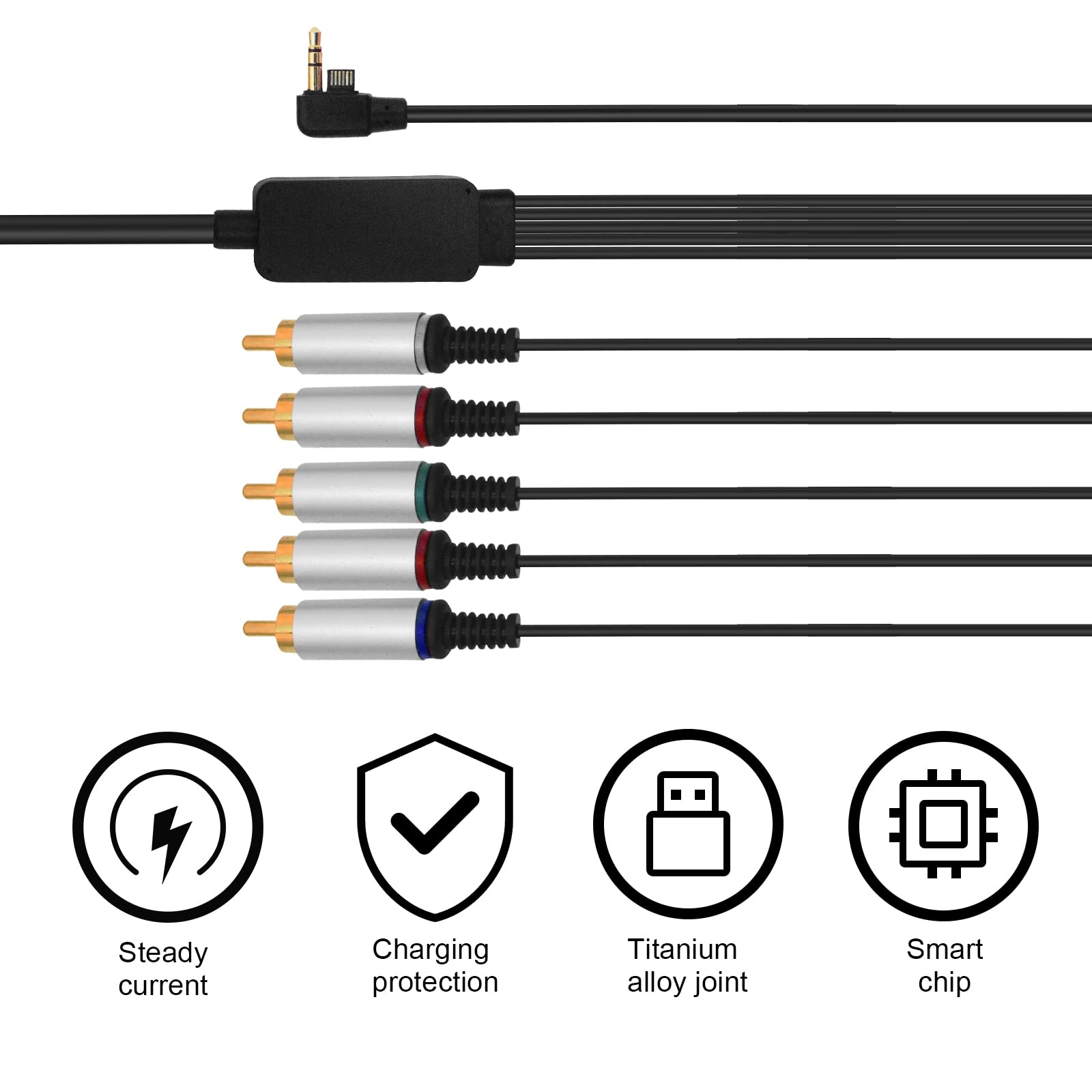 HDTV Component Cable, Audio Video HD AV Cable Compatible with Sony PSP 2000 PSP 3000 PSP2000 PSP3000-6ft