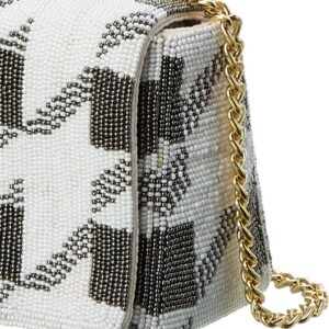 ZAC Zac Posen Soft Earthette Mini Chain Shoulder - Beaded Houndstooth Charcoal One Size