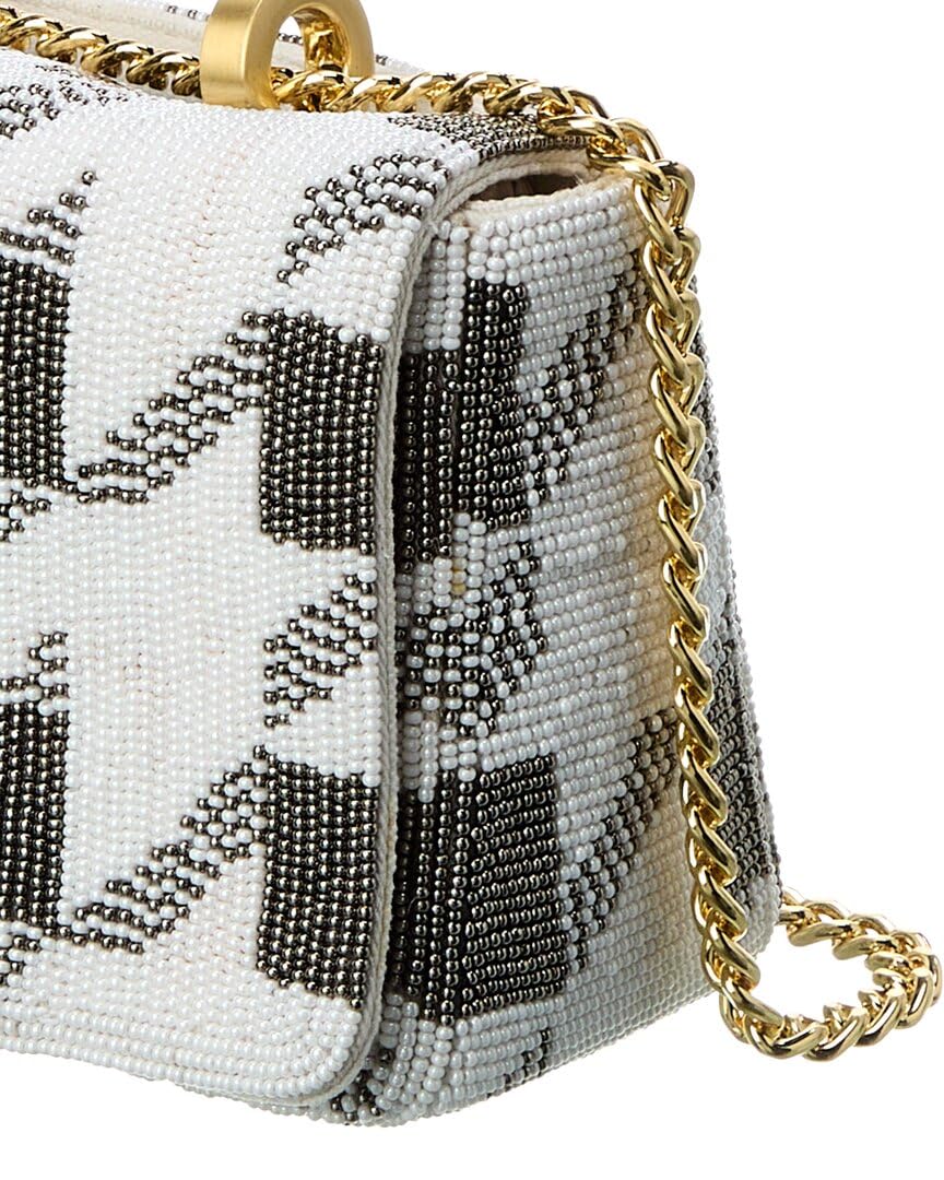 ZAC Zac Posen Soft Earthette Mini Chain Shoulder - Beaded Houndstooth Charcoal One Size