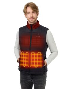 ororo men's tall size heated vest with battery pack, puffer heating vest (charger not included) (black, xlt)