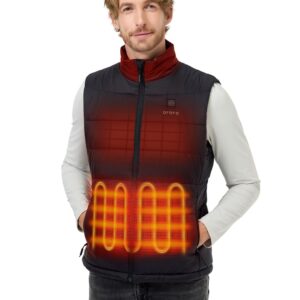 ORORO Men's Tall Size Heated Vest with Battery Pack, Puffer Heating Vest (Charger Not Included) (Black, XLT)