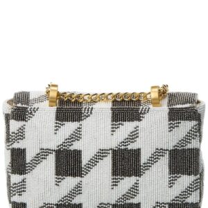 ZAC Zac Posen Soft Earthette Mini Chain Shoulder - Beaded Houndstooth Charcoal One Size