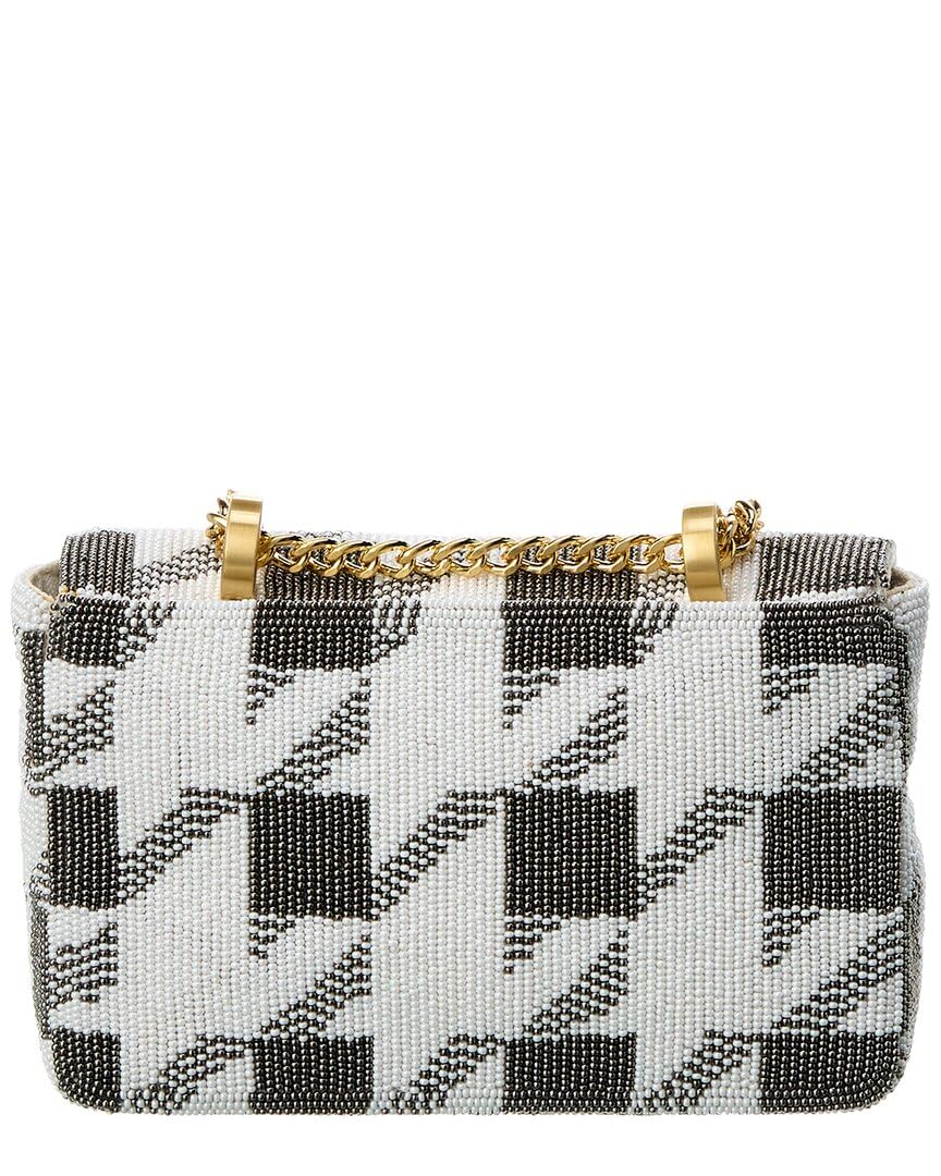 ZAC Zac Posen Soft Earthette Mini Chain Shoulder - Beaded Houndstooth Charcoal One Size