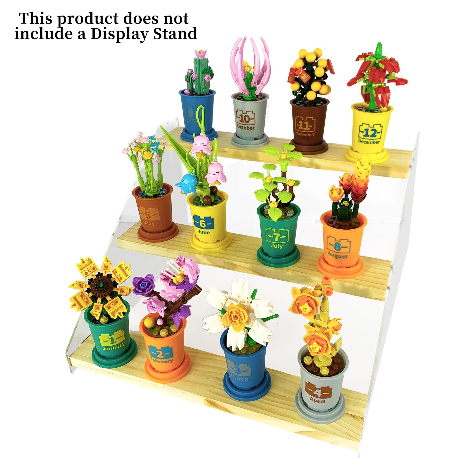 ENJBRICK Flowers Tiny Plants Building Set for Adults,Botanical Collection, Creative Building Sets for Kids 12 Packs