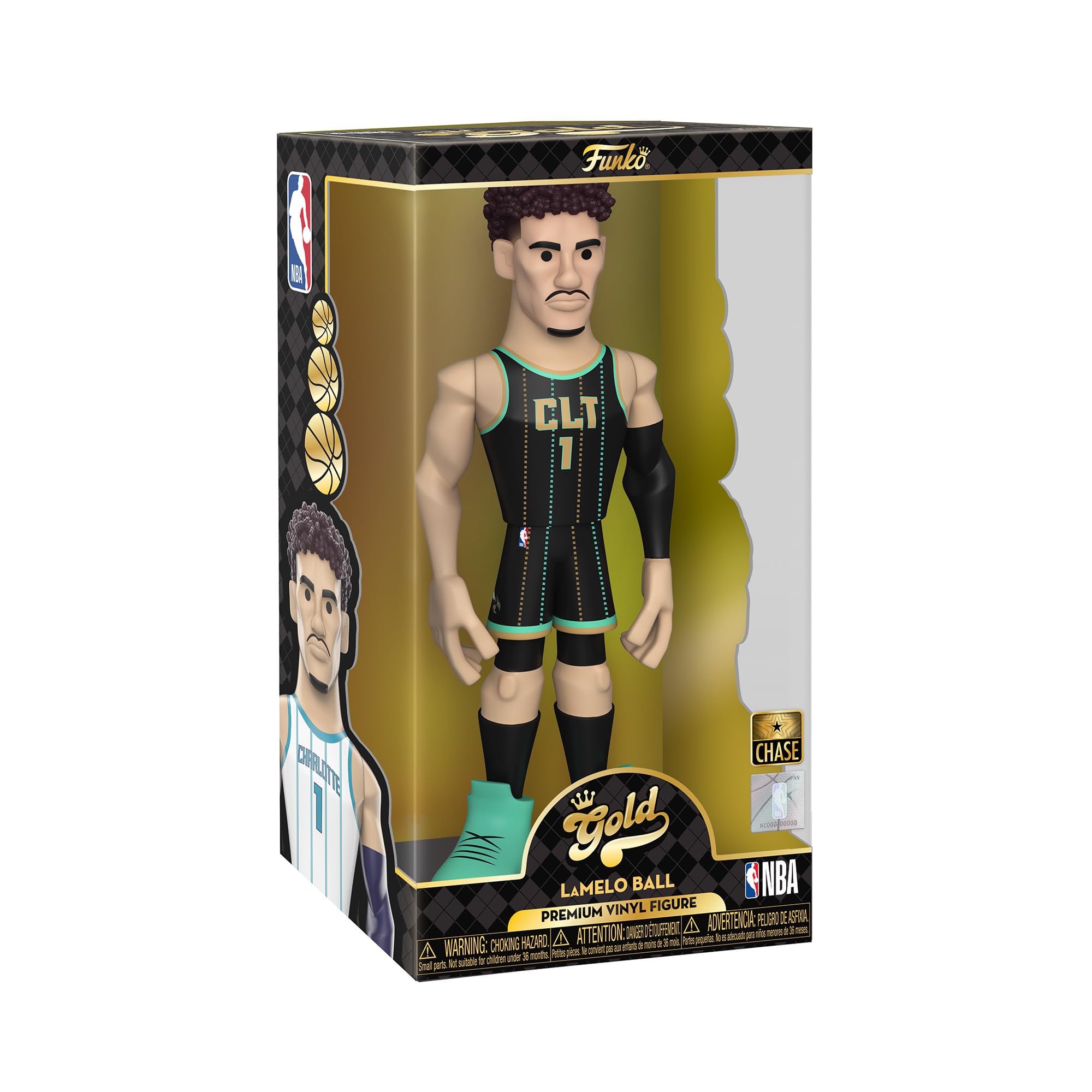 Funko Gold Vinyl: NBA - Lamelo Ball, Charlotte Hornets, 12 Inch Premium Vinyl Figure with Chase (Styles May Vary)