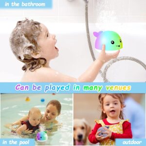 ZHENDUO Baby Bath Toys, Light Up Bath Toys, Sprinkler Bathtub Toys for Toddlers Infant Kids Boys, Automatic Spray Water Bath Toy, Pool Bathroom Baby Toy