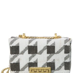 ZAC Zac Posen Soft Earthette Mini Chain Shoulder - Beaded Houndstooth Charcoal One Size