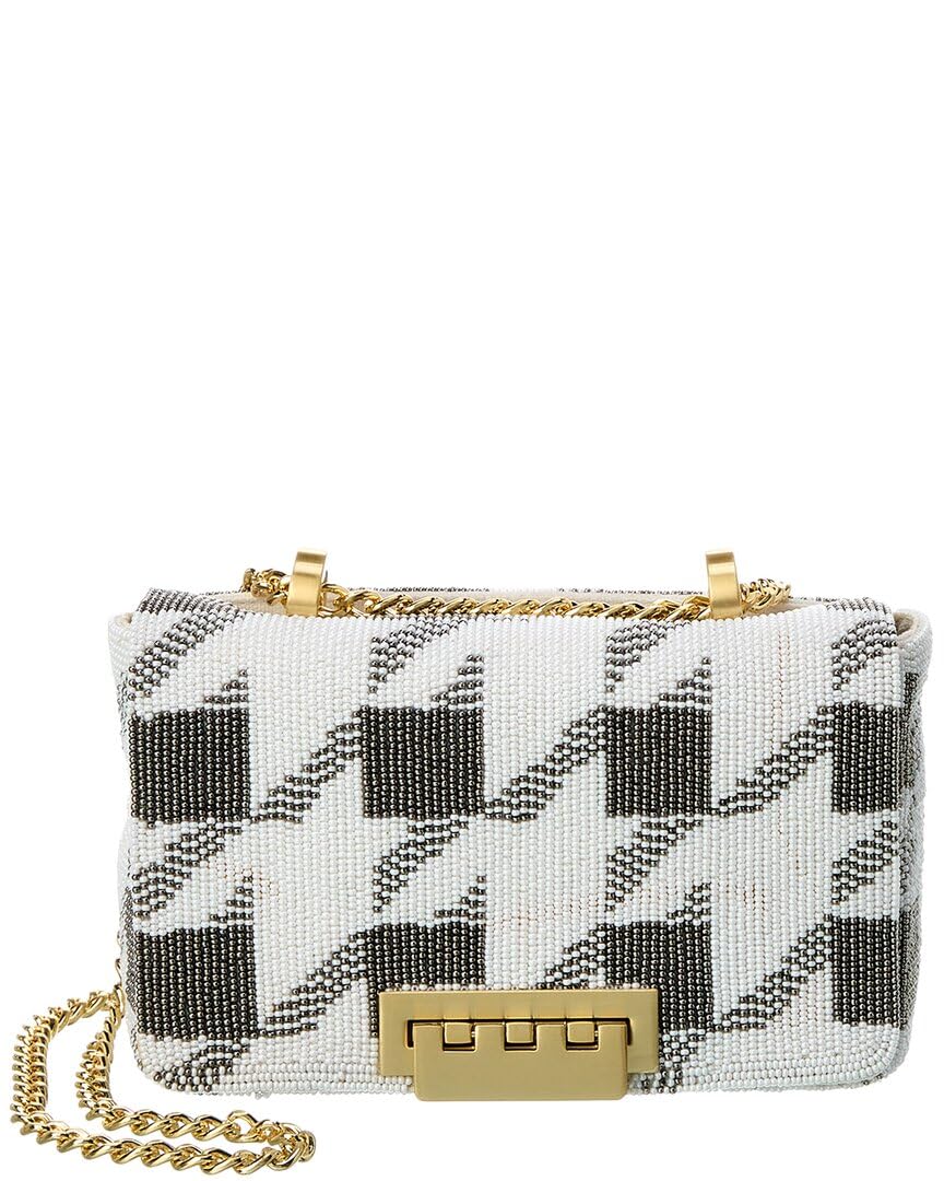 ZAC Zac Posen Soft Earthette Mini Chain Shoulder - Beaded Houndstooth Charcoal One Size