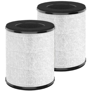 HSIAMEN Replacement Filter Compatible with Tenergy Renair TAP01, Cool-Living CL-6070A, Beaba, Tredy TD-1300, 3-in-1 H13 True HEPA Filters, White 2-Pack