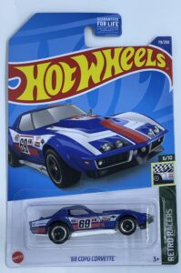 hot wheels 2022 - '69 copo corvette - blue - retro racers 6/10