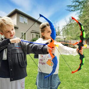 TOY Life 2 Pack Bow and Arrow for Kids 4-6 8-12, LED Kids Archery Set, Kids Bow and Arrow Set, Outdoor Games Outside Toys for Kids, Toys for Boys 5-7, Boys Toys Age 4-6, Birthday Gifts for Boys