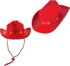 red felt cowboy hat western hat, dress up costume clothes for kids, pretend play, party favors, child size