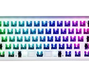 KINESIS Gaming TKO Mechanical Keyboard Barebones Kit | Standard 60% Hotswap Layout | White Metal Plate| Dual-Zone RGB | Detachable USB-C | Optional Split Space Bar | US/ANSI