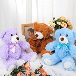 Zhanmai 9 Packs Bear Bulk 14 Inch Plush Bears Stuffed Animals in 7 Colors, Stuffed Bears Graduation Birthday Party Favors