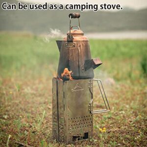 camping moon Charcoal Chimney Starter Collapsible Foldable Grill Chimney Stainless Steel MT-17 (Triangle Charcoal Chimney Starter MT-17)