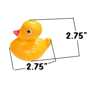 Floating Weighted Duckies (12 Pack) Plastic Yellow Duck Pond Floater. (2.75") Fun Bath Tub Pool Play Toy. (Yellow)