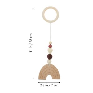 Toddmomy 4Pcs Baby Gym Wood Toys Wooden Hanging Toy Wood Activity Pendant Hanging Toy Sensory Toys Nursery Decor