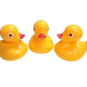 Floating Weighted Duckies (12 Pack) Plastic Yellow Duck Pond Floater. (2.75") Fun Bath Tub Pool Play Toy. (Yellow)