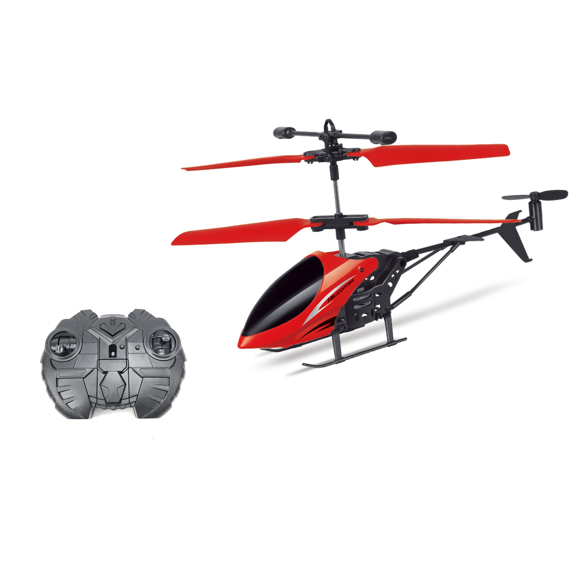 Skidz RC Helicopter for Kids, Remote Control Helicopter; with Gyro Stabilizer, Lights 2 Channel Aircraft 3D Flight, Boys Ages 8-14 Years Girls 9-16, Indoor and Outdoor for Plane Fans Adults (Red)