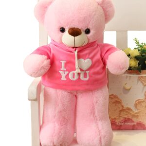 YESGIRL 22.8 inch Large Pink Teddy Bear Valentines Day Stuffed Animal, Soft Stuffed Bear Plush Toy for Her, Birthday Gifts for Girlfriend, Boyfriend, Kids, Boys and Girls