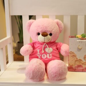 YESGIRL 22.8 inch Large Pink Teddy Bear Valentines Day Stuffed Animal, Soft Stuffed Bear Plush Toy for Her, Birthday Gifts for Girlfriend, Boyfriend, Kids, Boys and Girls